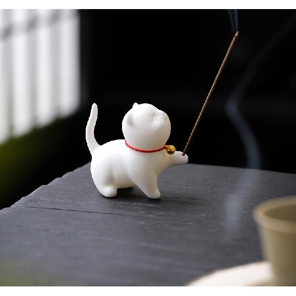 1PCS Cute Incense Burne Mini Lovely Cat Ceramic Decorative Incense Burner Incense Stick Holder Home Decor Gifts-Without Incense 7