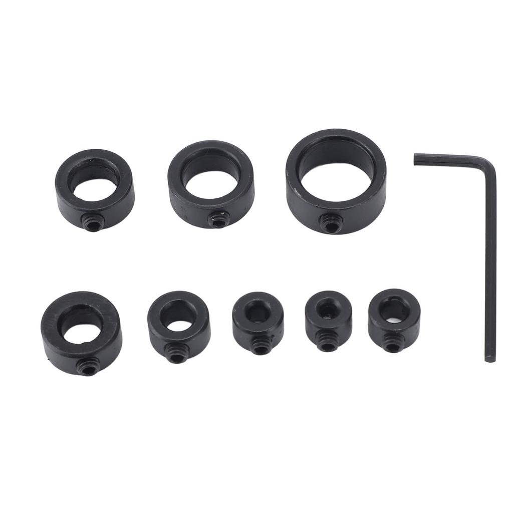 8 Stück Bohrer-Tiefenstopp-Kragen 3 bis 16 mm Kohlenstoffstahl Bohrbegrenzungsring für die Holzbearbeitung