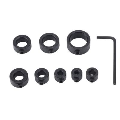 8 Pcs Drill Bit Depth Stop Collar 3 To 16mm Carbon Steel Drilling Limit Ring for Woodworking