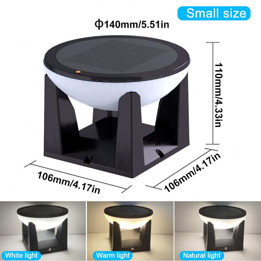 

Круглый солнечный столбчатый светильник, уличный солнечный столб, светодиодный фонарь для ограждения, водонепроницаемый фонарь для плоской поверхности, патио, сада, патио, декора 1PC