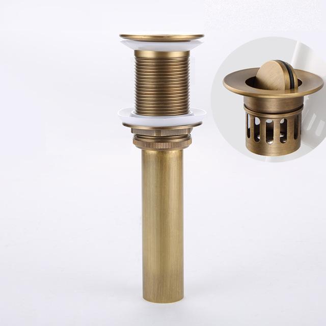 Bathroom Vessel Pop Up Sink Drain Strainer, Flip Top Stopper for Lavatory Basin, Antique Brass Pop Up Sink Overflow Cover