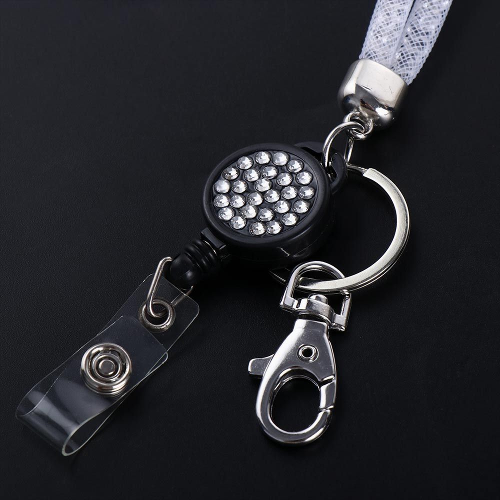 Card ID Card Badge Holder Clip Nurse Doctor Key Chain Retractable Badge Necklace Strap ID Badge Holder Hanging Rope Lanyard