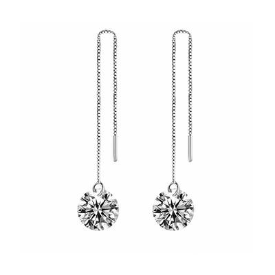 Zirkonium Einfache Diamant 8mm Ohrringe Hängen Feminine Persönlichkeit Ohr Draht Schmuck Stein Ohr Koreanische Mode Trend Persönlichkeit Atmosphäre