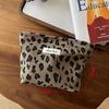 High Quality Retro Storage Bag Leopard Pattern Multi-Functional Zipper Bag Corduroy Washing Storage Bag Travel