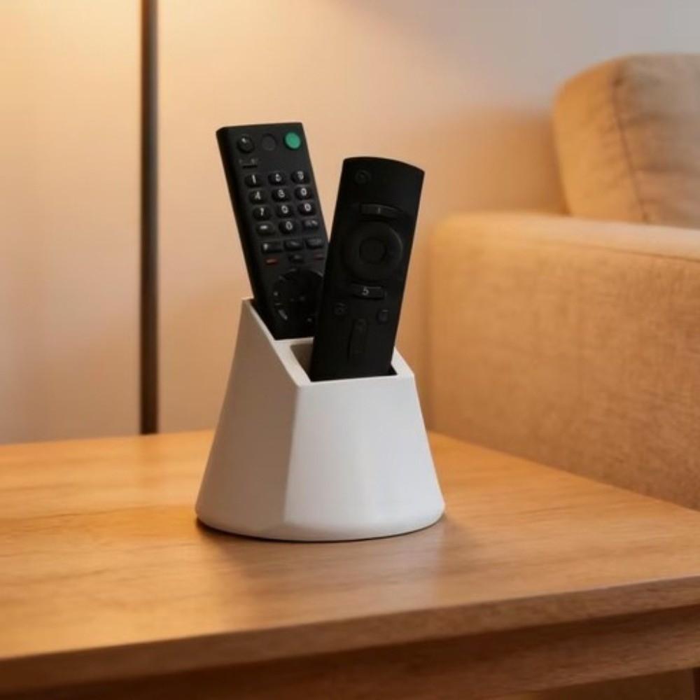 Plastic Remote Control Holder 2-Hole Desktop Storage Box TV Remote Organizer Desktop Storage