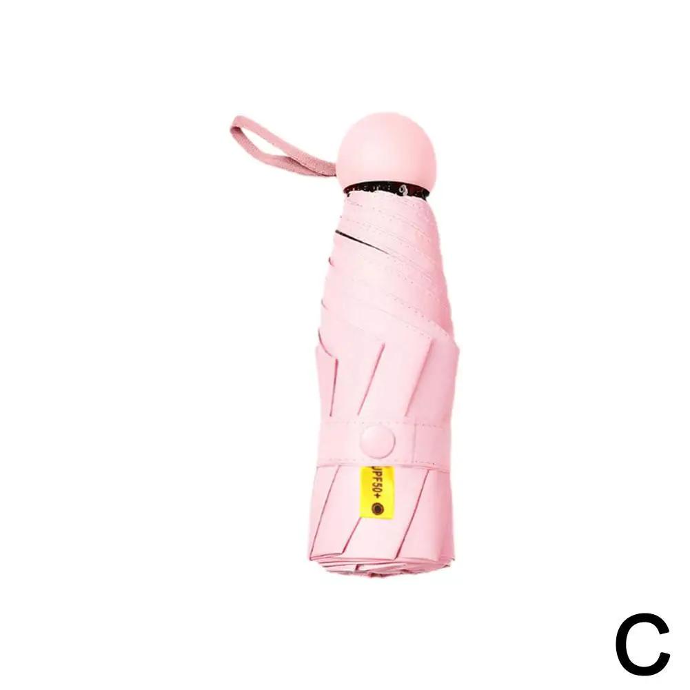 Ultralight Mini Capsule Umbrella Folding UV Protection Wind-resistant Portable Traveling Umbrella Rainproof Outdoor W0P0