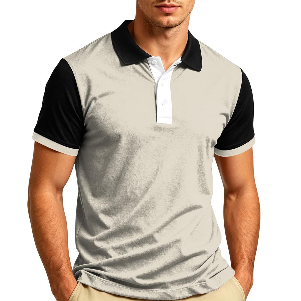 Maglietta Polo Casual da Uomo a Manica Corta con Collo T-shirt Tessuto Leggero Traspirante Morbido Top Estivo
