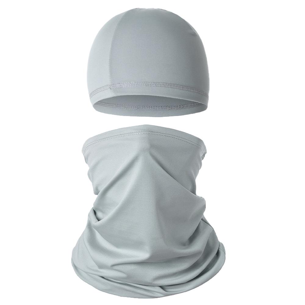 Breathable Summer Sun Protection Cycling Skull Cap & Multifunctional Ice Silk Headscarf