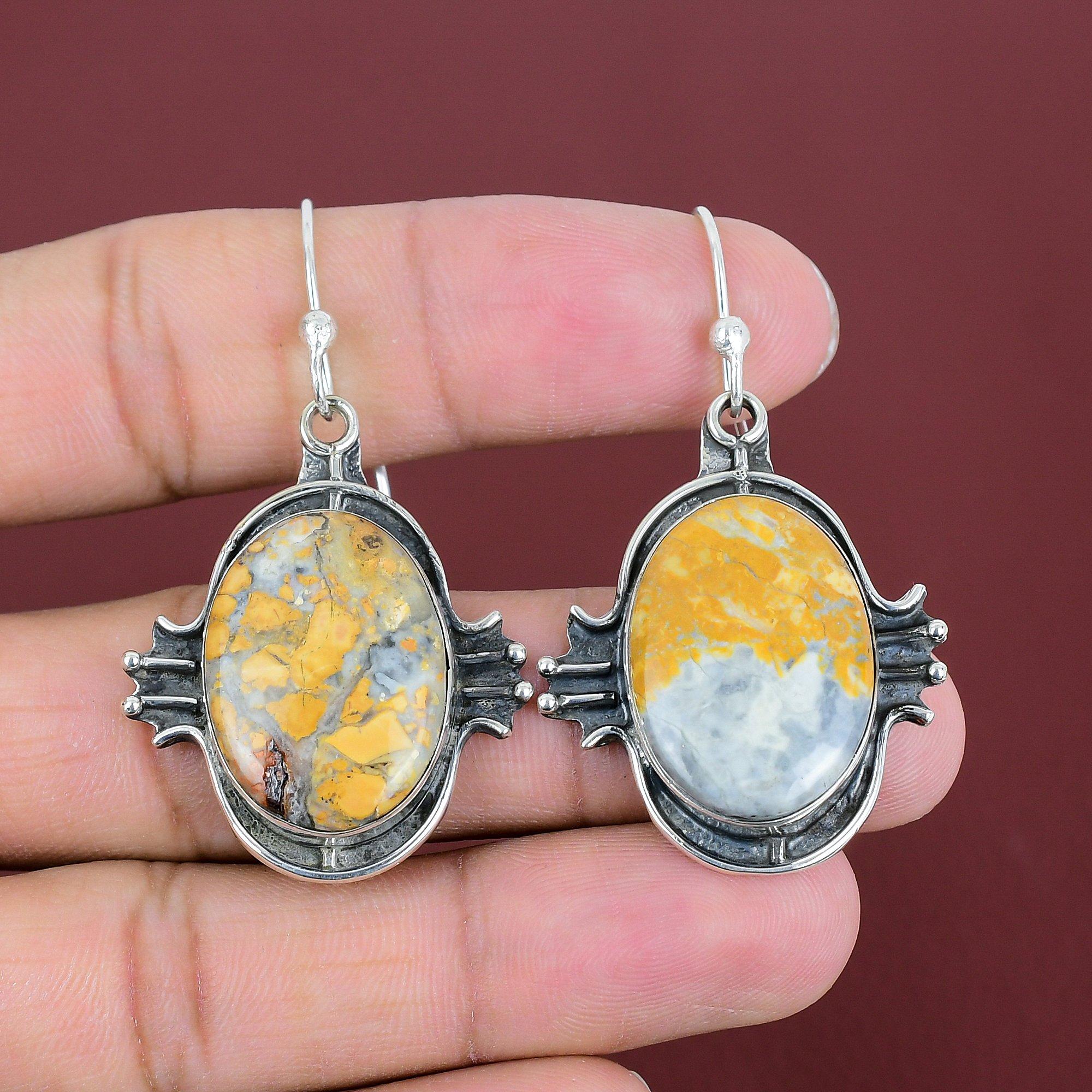 Maligano Jasper Gemstone Earrings Decent Jewelry 925 Sterling Silver Earring Genuine Maligano Jasper Jewelry Handmade Earring Gifts For Wife