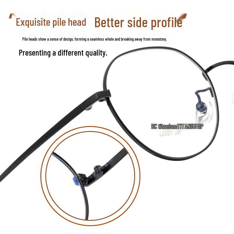Retro Round Ultra-Light Full-Rim Titanium Eyeglass Frame for Women (Myopia) 32281