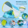 Foldable Baby Inflatable Swim Ring with Canopy Shade