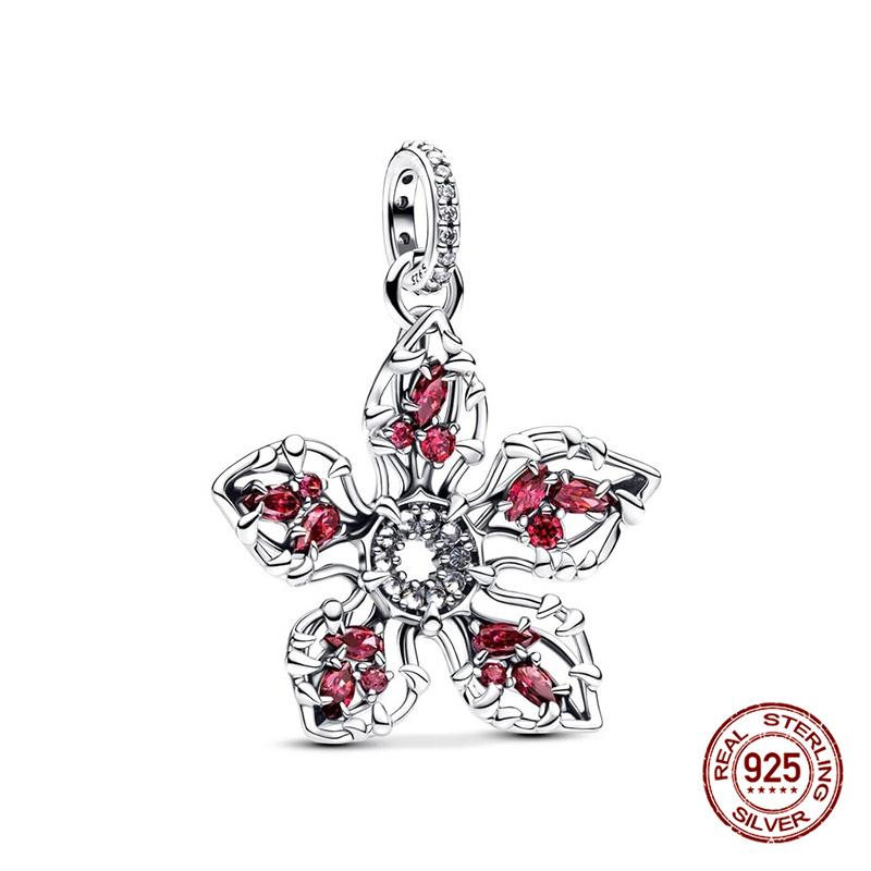 925 Silber Menschenfressende Blume Charms Perlen für DIY Schmuck 3mm Armband Damen Ringe Geschenke