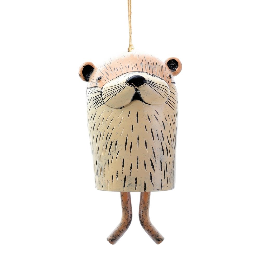 Ceramic Wind Hanging Ornament Animal Shaped Bell for Indoor Outdoor Garden Home Decor Porch Patio
