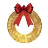 Lighted Christmas Wreath Battery Operated Pre-Lit Wreath with Large Bow And LED Lights for Indoor Outdoor Christmas Holiday Yard Garden Porch Decor