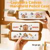 Urocza Kapibara Kreskówka Płócienne Ręczne Piórnik Przenośny Pudełko na Długopisy Artykuły Szkolne Organizer na Artykuły Szkolne