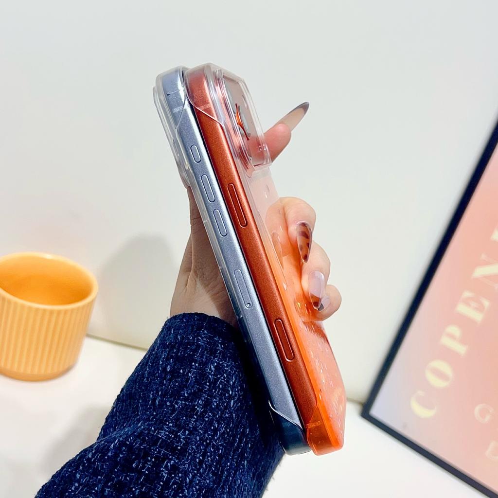 The new Epoxy gold foil glitter is suitable for iPhone11promax mobile phone case Apple 11 without border gradual change 11 women
