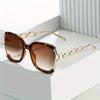 Brand Designer Oversized Square Sunglasses Women Men Stylish Metal Chain-Link Gradient Lens Sun Glasses for Ladies Driving Shade