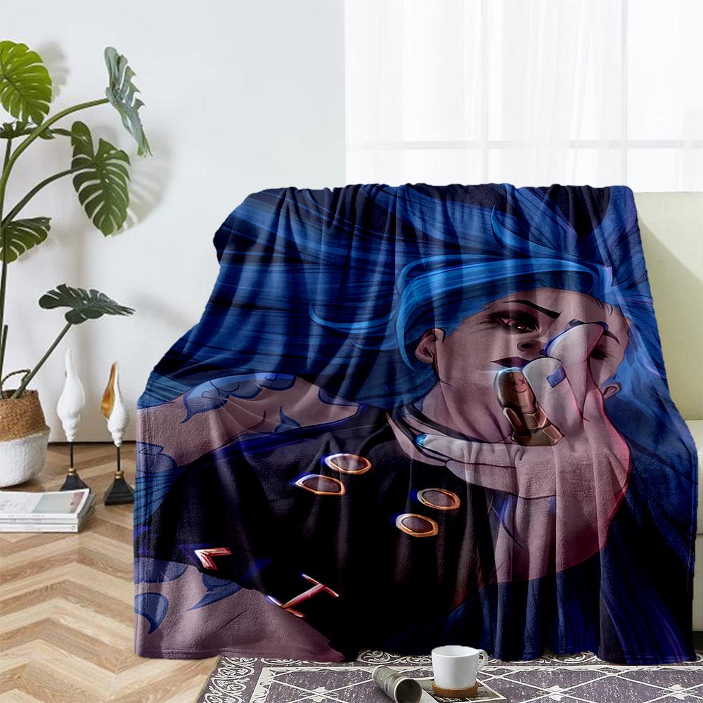 Jinx Theme Printed Blanket - Perfect for Couch, Bed, Travel & Outdoor Use | Machine Washable, Cozy & Durable.