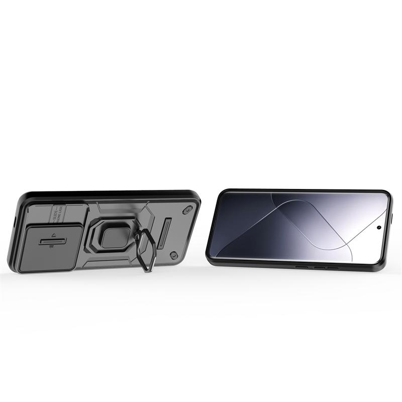 Pro pouzdro Xiaomi 14 Pro Magnetický držák do auta Prsten Pouzdra na telefon Pro Xiomi Xiaomy Mi14 Mi 14 14 Pro Posuvný chránič fotoaparátu Zadní kryt
