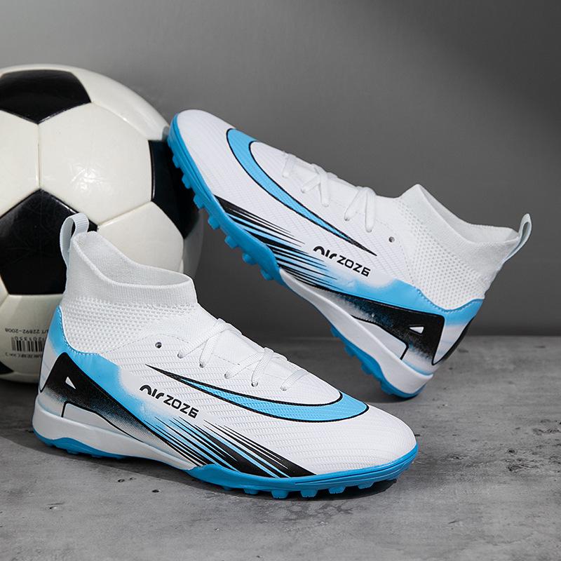 Unisex Fly-Knit Sock Football Shoes for Kids and Adults - High-Top TF Training Sneakers