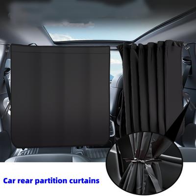 Car Rear Partition Curtain Detachable Privacy Sunshade Curtain for Travel Camping Nap Night Automotive Interior Accessories