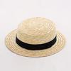 Mode Sommer Damen Breitkrempiger Naturstrohhut Chapeau Damen Sonnenhüte Boater Schwarz Panama Strandhut Sombrero Mujer Fedora Hut