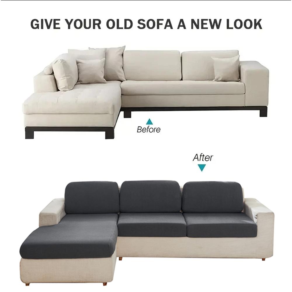 Solid Waterproof Sofa Cushion Cover Furniture Protector For Living Room Elastic Removable Armchair Cover L -Shaped Sofa Cover