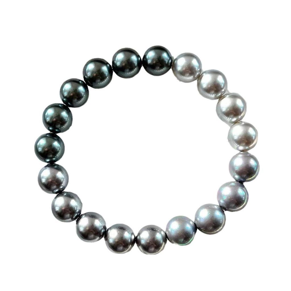 Vintage Strong Light High Quality Shijia Crystal Artificial Tahitian Morandi Maillard Pearl Bracelet