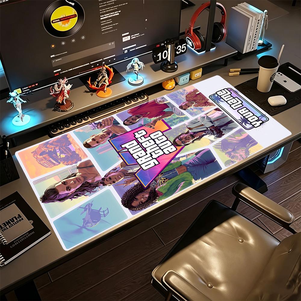 Gta Benutzerdefinierter Name Mauspads Schreibtisch-Mauspad Ultra-Lange Schreibtischmatte Rutschfeste Gummiunterseite Büro- und Gaming-Schreibtischdekoration
