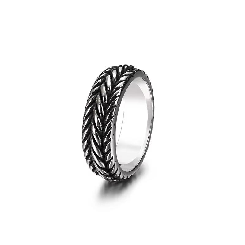 Vintage Stainless Steel Men's Rings Size 7-12 Boho Arrow Pattern Charm Finger Rings Cocktail Party Midi Rings Jewelry