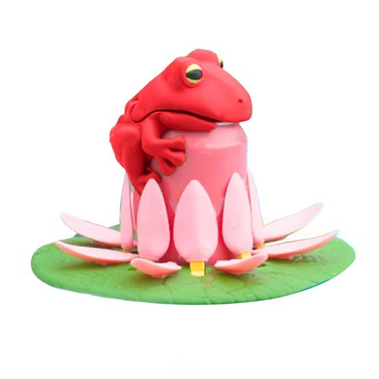 Frog Can Lid Lily Pad Cup Holder Set Reusable Soda Can Cover Secure Can Lids with Cup Holder Whimsical Drink Accessories