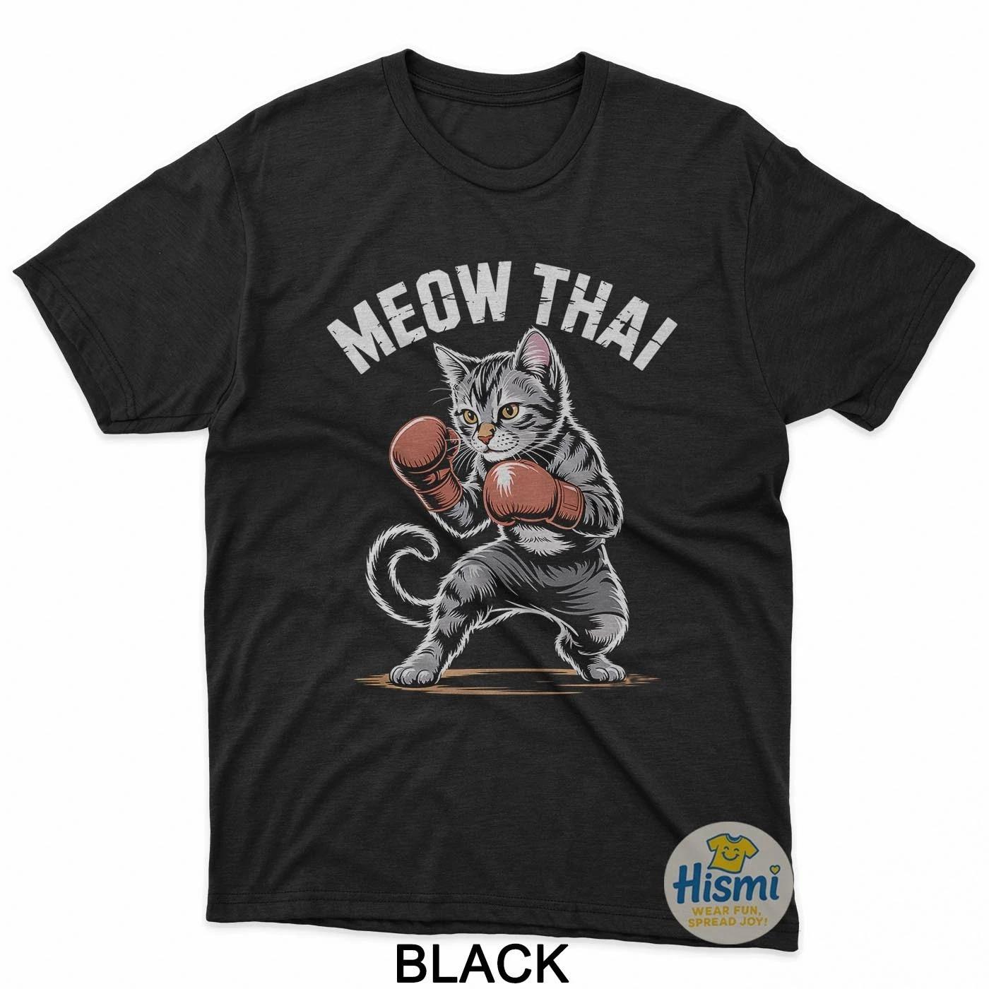 Meow Thai Funny Muay Thai Boxing Cat T-Shirt 3XL
