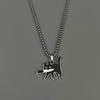 Stainless Steel Cartoon Knife Cat Pendant, Cute and Unique Couple's Necklace Accessory