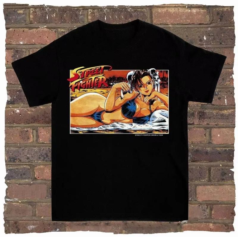 Game Spring Street Fighter Rock and Rap Loose High Street Highquality Mens Tshirts Womens Tshirts Couple Styles