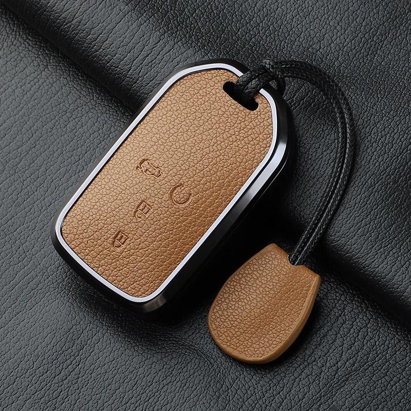 Metal And Leather Car Key Case Cover For Honda Crv Cr-V Fit Civic Accord Hr-V Hrv City Odyssey Xr-V Car Key Case Protect Fob