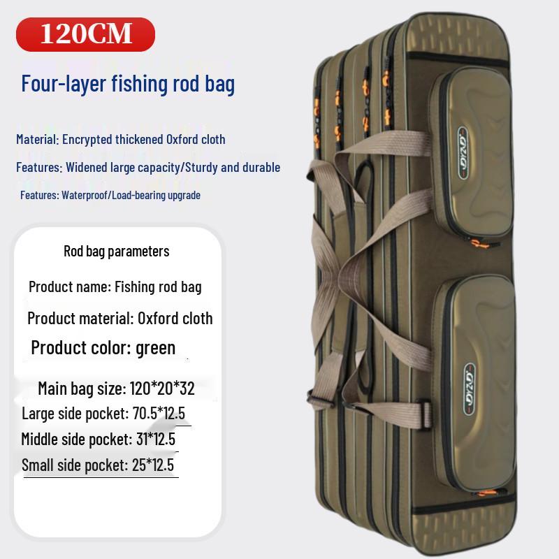 Waterproof Lightweight Fishing Rod Bag - Large Capacity & Portable Canvas, Multifunctional Good-Looking Sea Rod Bag.