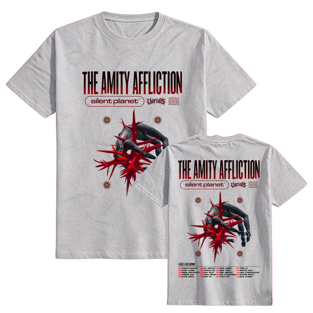 Maglietta Tour The Amity Affliction Stampa Album House of Cards Magliette Unisex Streetwear Cotone Estive Magliette da Uomo Top Stampati