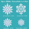 36pcs Christmas Snowflake Ornaments Plastic Glitter Snow Flakes Ornaments for Winter Christmas Tree Decorations