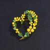 Vintage Enamel Mimosa Fruit Brooch Women's Exquisite Fashion Plant Brooch High-end Suit with Accessories Pin