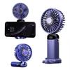 Portable Handheld Mini Fan with Power Display, Outdoor Handheld Fan with Mobile Phone Holder