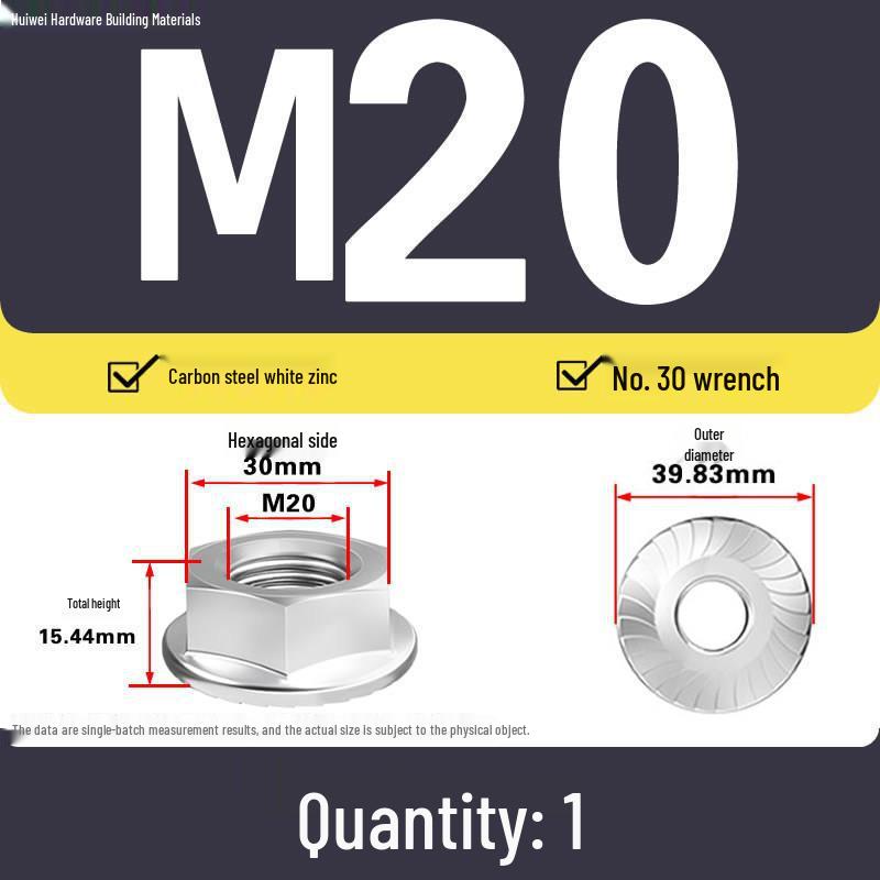 GB6177 Galvanized Hex Flange Nut with Anti-slip Teeth and Washer M4-M20