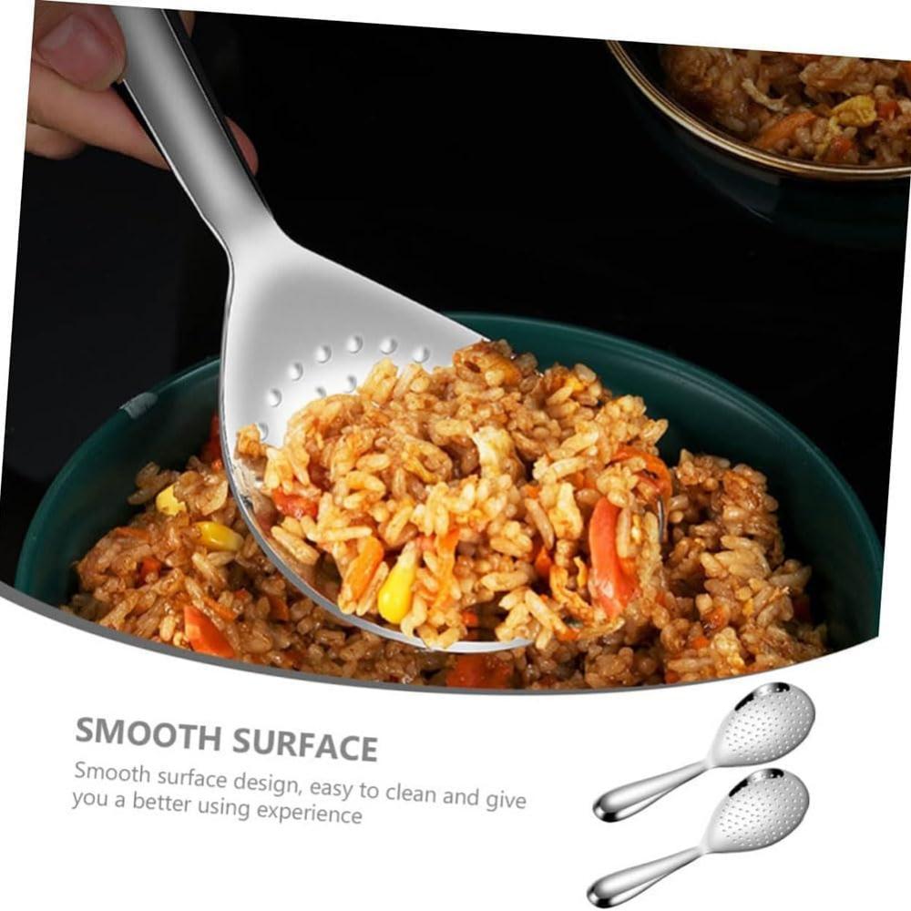 Stainless steel non-stick kitchen thickened rice spoon and strainer, 2-piece non-stick kitchen rice spoon set