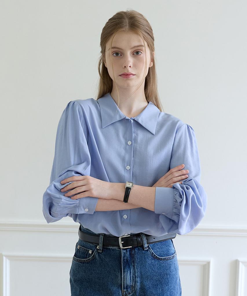 Edeuwodeubeollun Shirring Blouse - Sky Blue