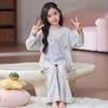 100% Cotton Girls Long Sleeve Pajama Set Cartoon Print Comfortable Home Wear Kids Ages 8