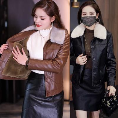 Women's Autumn and Winter New Fashionable Casual Jackets with Velvet and Cotton Leather Jackets Thickened Short Coats
