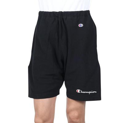 Short en coton côtelé brodé avec logo script Reverse Shorts REVERS Noir L [Champion] 100 % tissage 9,4 oz(R) TISSER(R) C3-P507 Homme