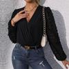 2025 Sexy Elegant Black Jacquard Long Sleeve Slim Fit Jumpsuit