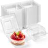 Clear Plastic Containers with Lids for Food, Thickened Disposable Sandwich Containers Clamshell Boxes for Cake Slice, Dessert