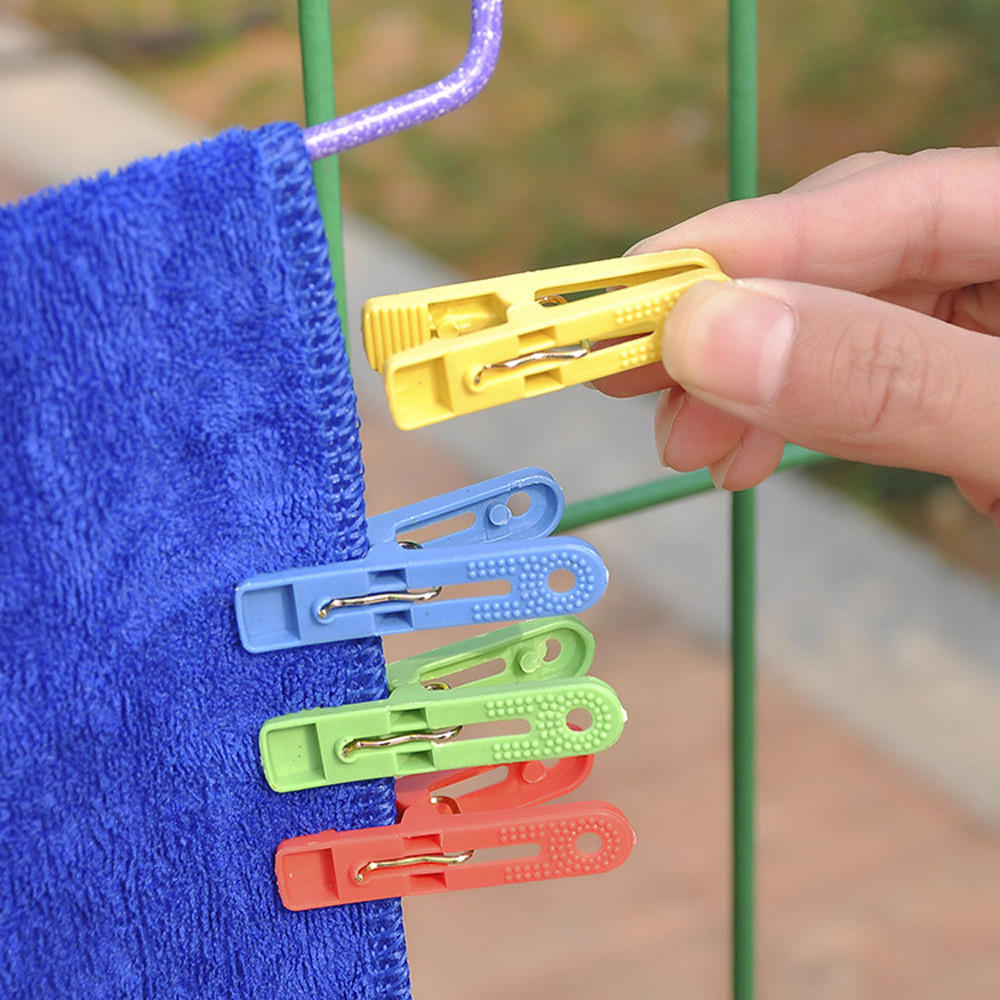 20X Mini Clear Plastic Doll Clothespin Photo Paper Peg Clips Laundry Hangers ET