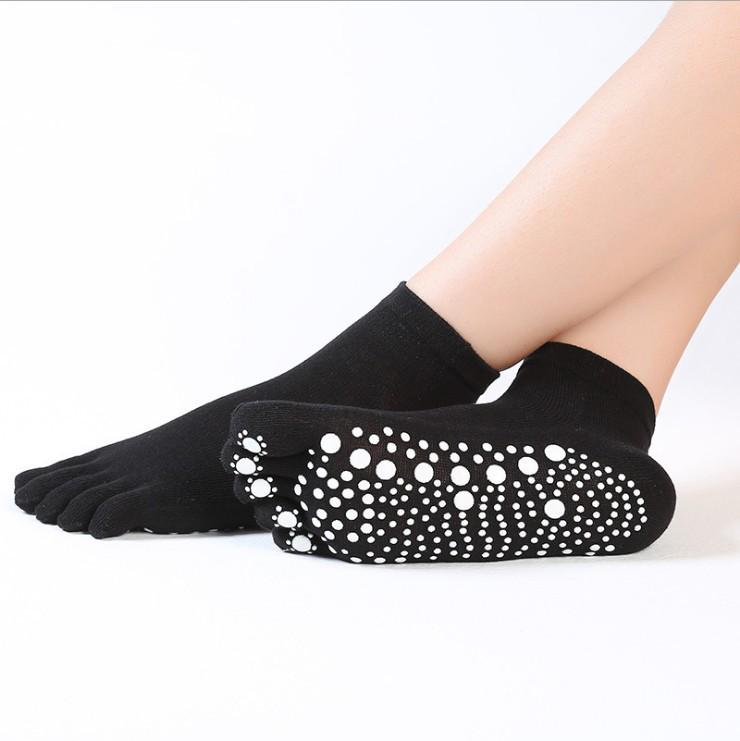 Women's Non-Slip Cotton Five-Finger Yoga Pilates Toe Socks